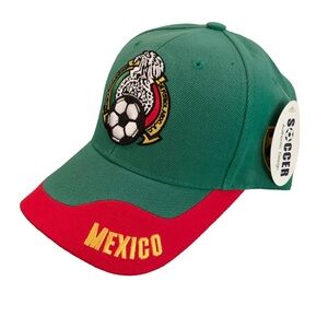Mexico World Soccer Football Adult Strapback Hat Green